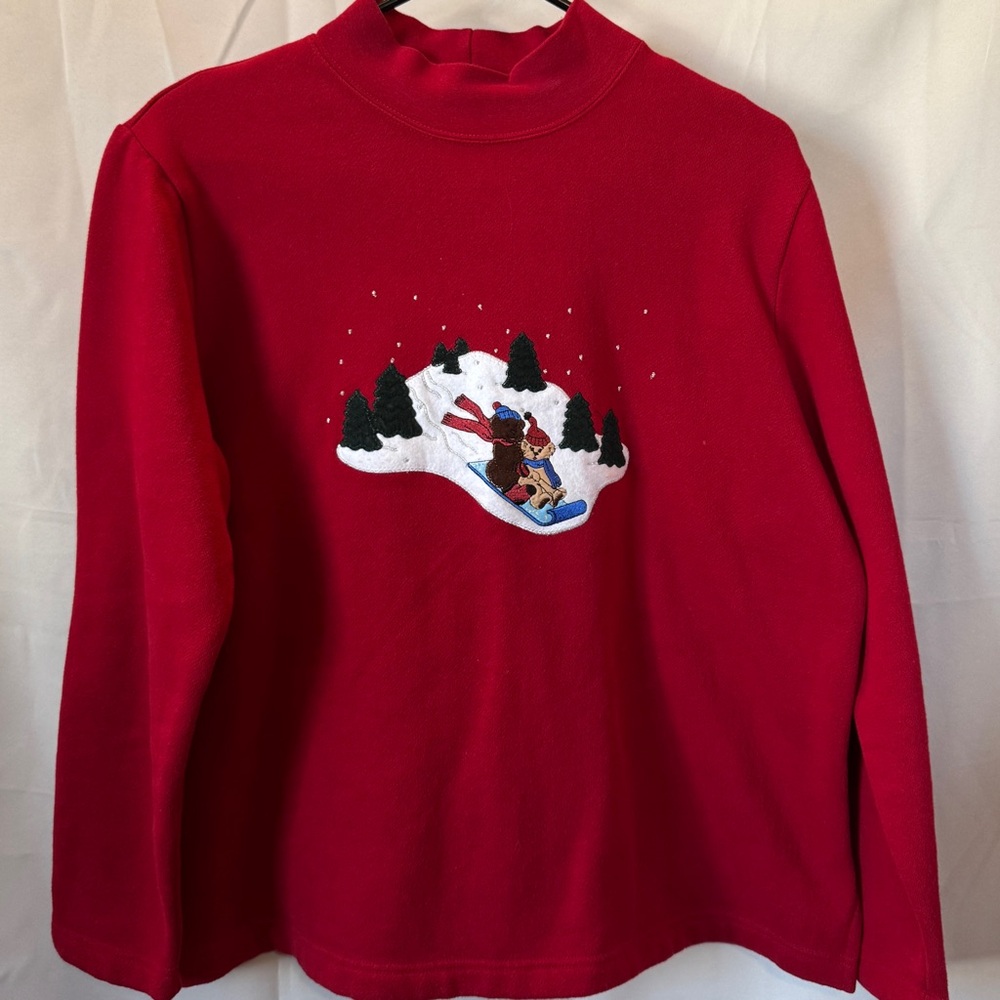 Karen Scott Bold Red Pullover